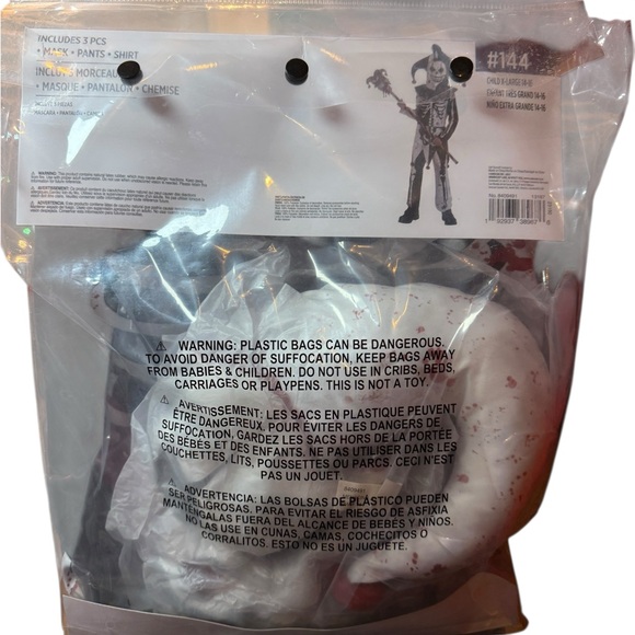 Menacing Jester Skeleton Costume for Kids‎ XL 14-16 - Picture 2 of 6